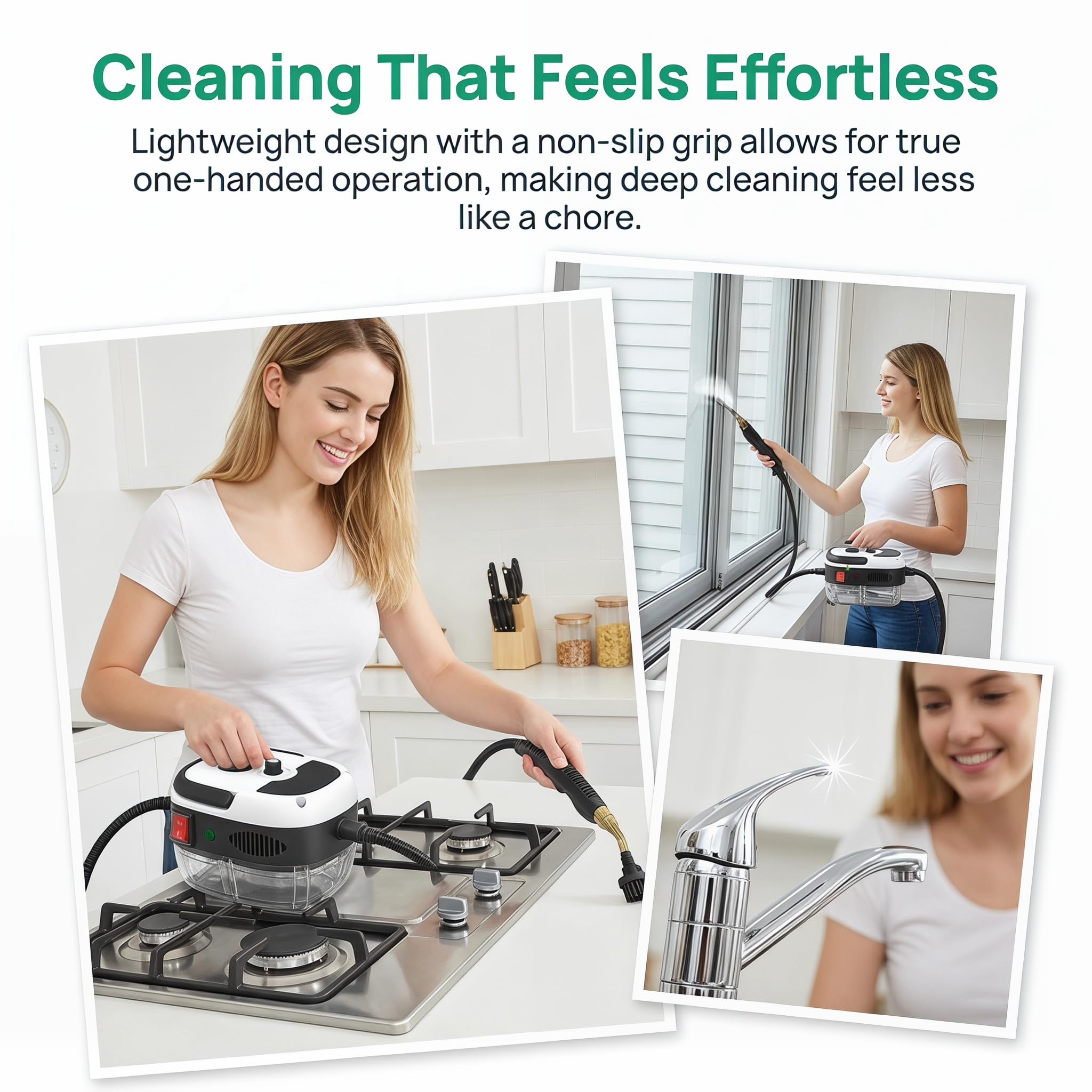 Handheld Steam Cleaner, 2500w High Temperature Pressurized Steam Cleaner for Home, Kitchen, Bathroom, Car Detailing，Grease & Grime Removal