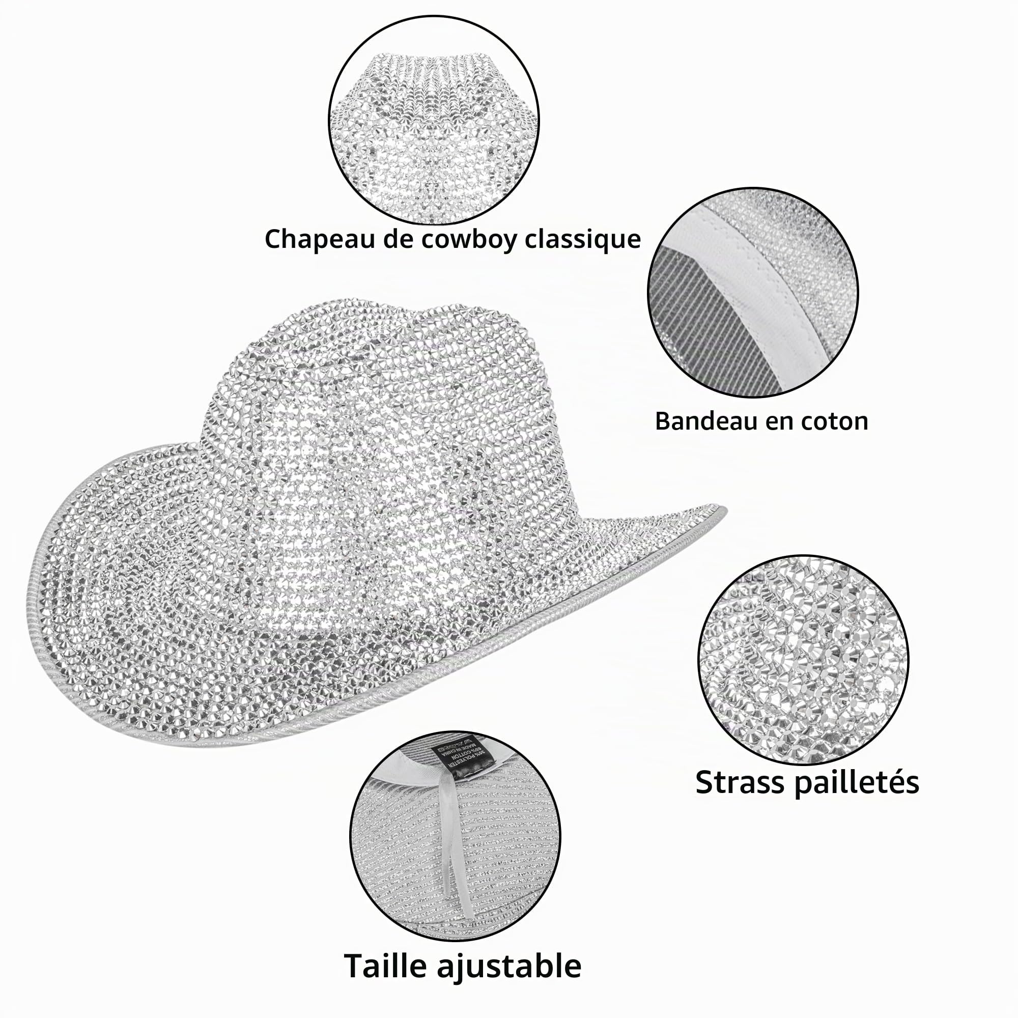INOGIH Chapeau Fedora de cowboy à bord large, unisexe, pour l'extérieur (taille M)