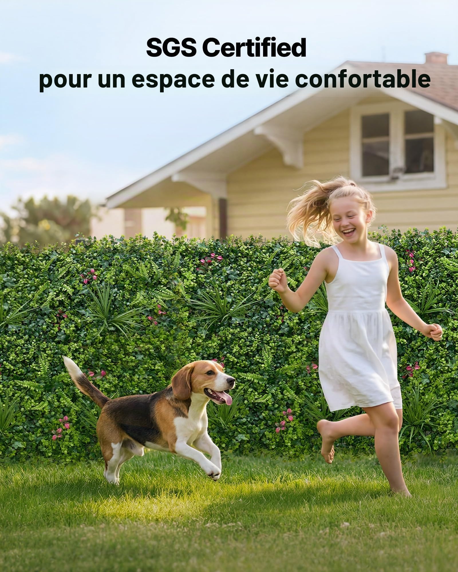 VEVOR Mur Végétal Artificiel 50,8x50,8 cm Haie Artificielle Lot de 12 Panneaux Feuillage Artificiel Brise Vue de Balcon pour Décoration, Mariage, Intérieur et Extérieur, Clôture de Jardin, Terrasse