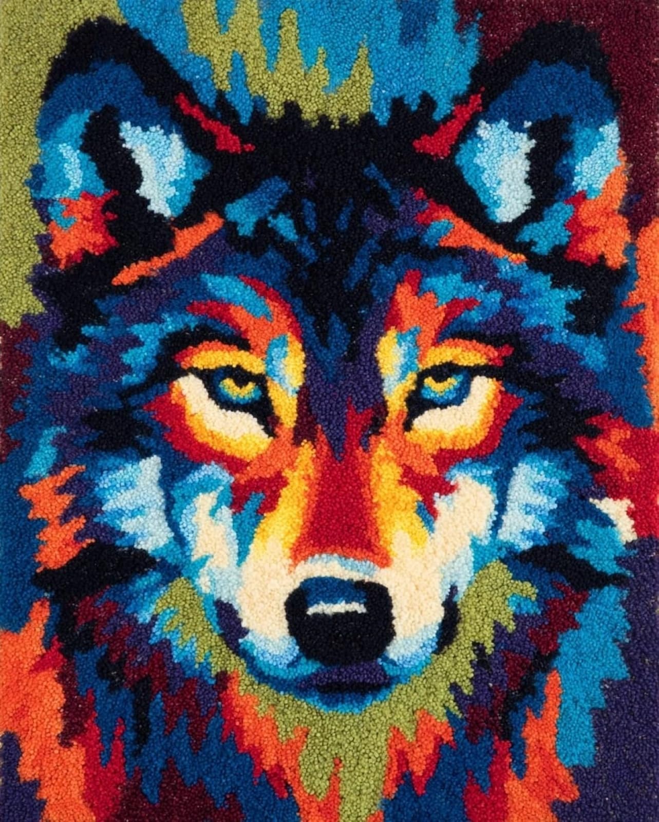 Wallphantom Latch Hook Kits for Kids and Adults,Animal Wolf