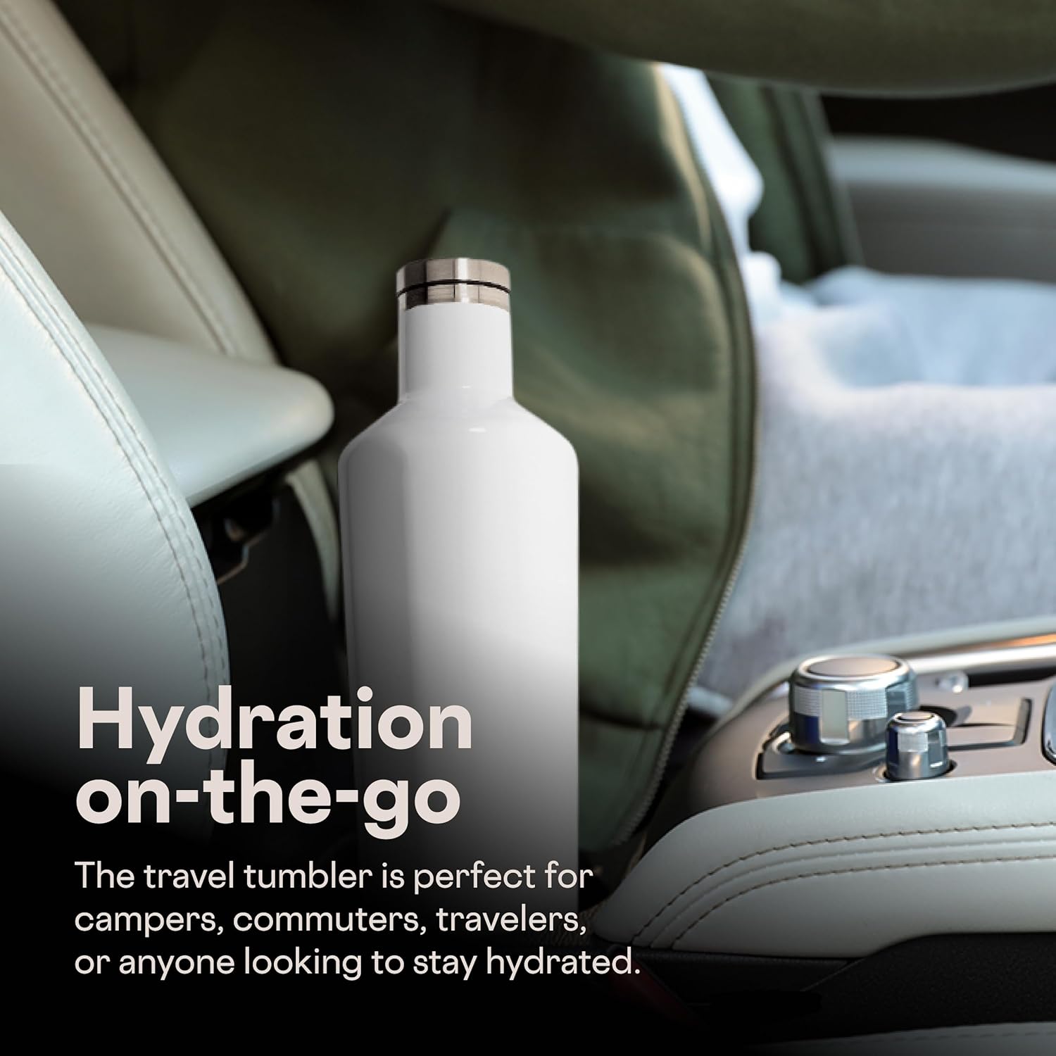 Corkcicle Classic Canteen Insulated Water Bottle - Stainless Steel Reusable Tumbler - Triple Insulated - Keeps Drinks Cold 25 Hours or Hot 12 Hours - Cupholder Friendly - Powder Puff - 25 oz - Image 6