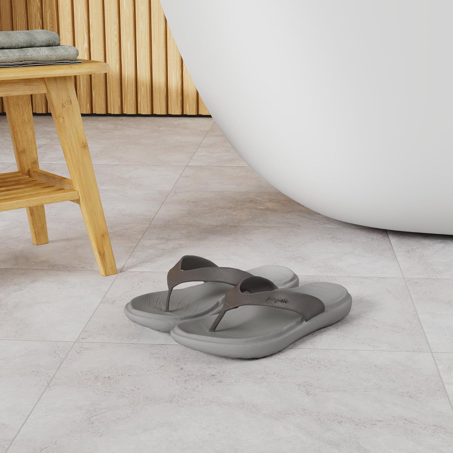 jiajiale Womens Fashion Orthotic Flip Flops Ladies Slip On Lightweight Comfortable Thick Cushion Yoga Mat Thong Sandals With Plantar Fasciitis Arch Support - Image 3