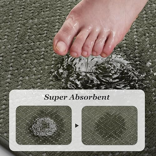 Miniatura 4 de AMOAMI Tapete de baño de felpilla súper absorbente, de secado rápido, con parte trasera de goma, antideslizante, lavable a máquina, delgado, para