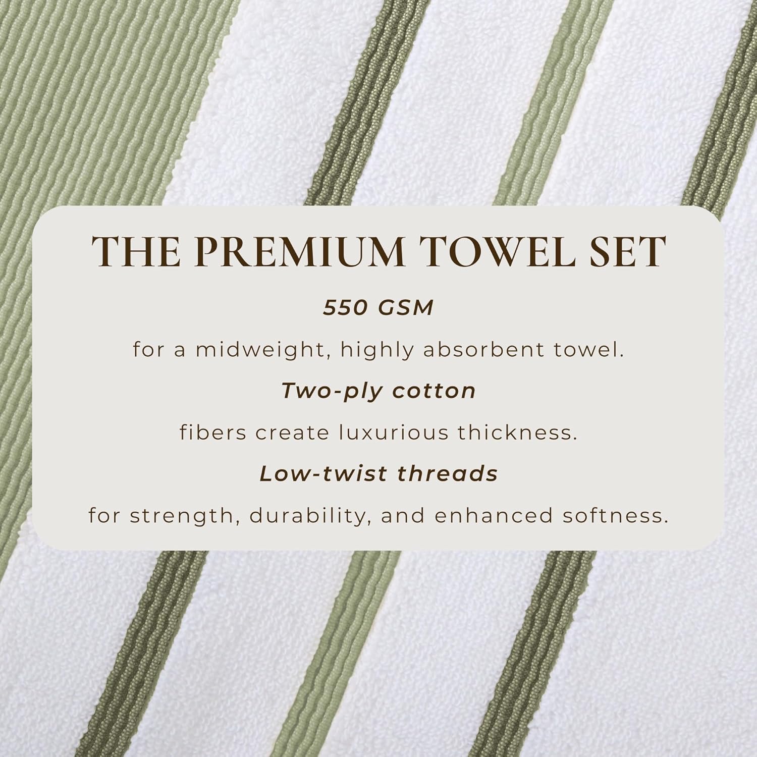 Great Bay Home Decorative Bath Towel Set - Cotton 4 Pack 54x27 Bath Towel Set - Durable Towels for Bathroom Decor (Desert Sage Green/Moss Green) - Image 3