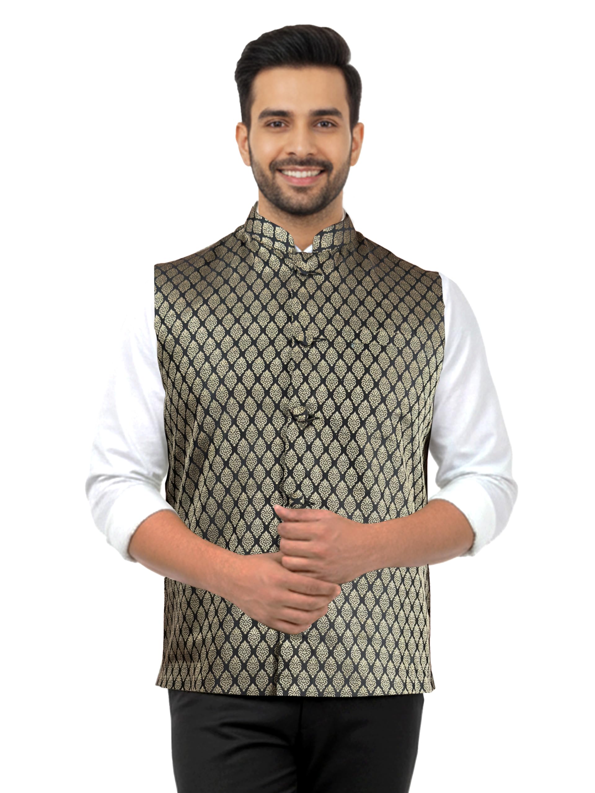 JBN Men's Silk Blend Nehru Jacket