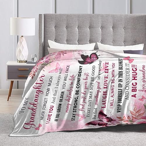 Miniatura 7 de WSDDOREM Manta para nieta, 60 x 50 pulgadas, regalo para abuela y abuelo para cumpleaños de nieta