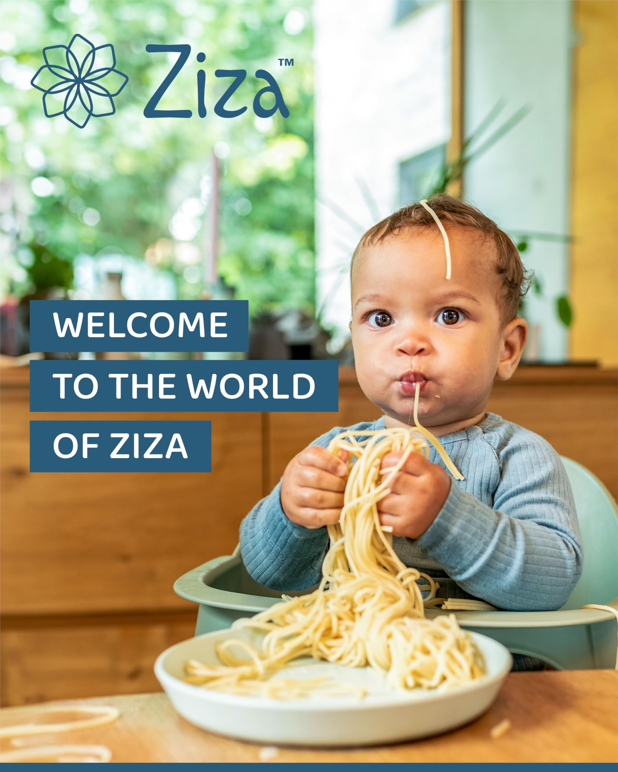 Ziza Newborn Neugeborenenaufsatz für Hochstuhl Beige - Speziell für den Ziza Hochstuhl zur Nutzung ab Geburt, 5-Punkt-Gurt für optimalen Halt, Aus Polyester