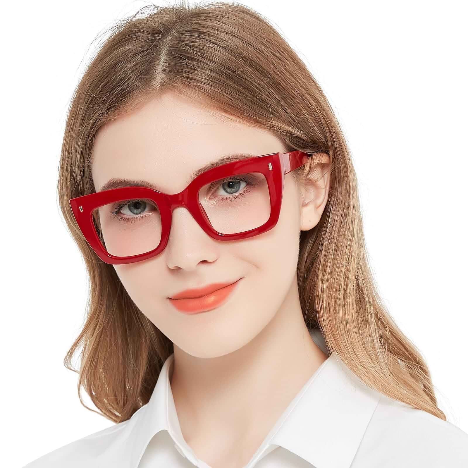 OCCI CHIARI Women Oversized Square-Cateye Reading Glasses RetroThick Readers Comfort Eyeglasses