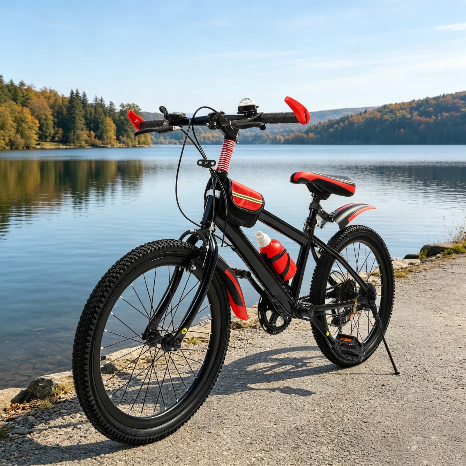 Bicicleta infantil de montaña para niños de 20 pulgadas, 7 velocidades, para niños y niñas