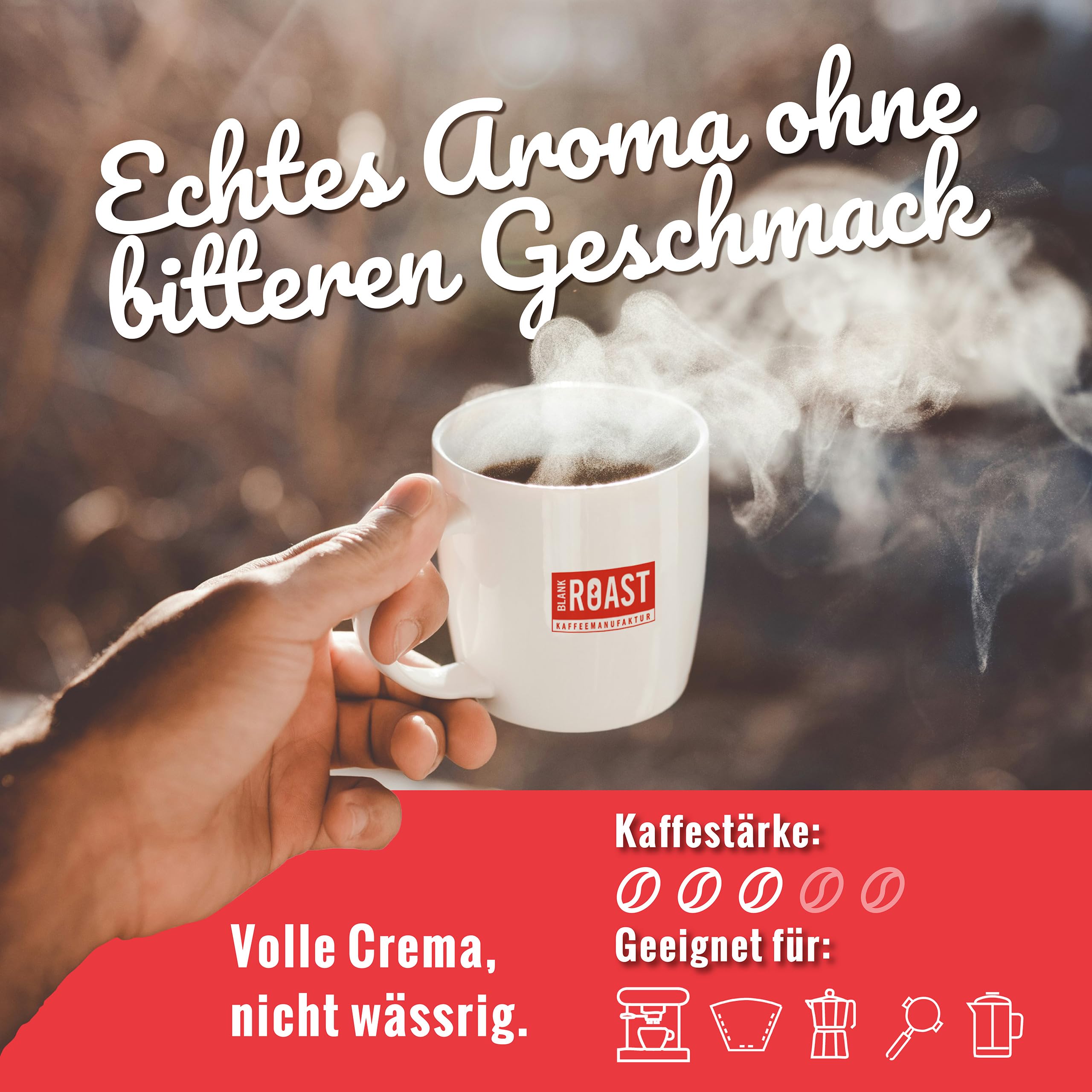 Blank Roast - SANTE - 1kg - Bio Kaffeebohnen koffeinfrei - 100% Arabica aus Honduras - schonend & umweltfreundlich entkoffeiniert - säurearm mit voller Crema - ideal für jede Zubereitungsart