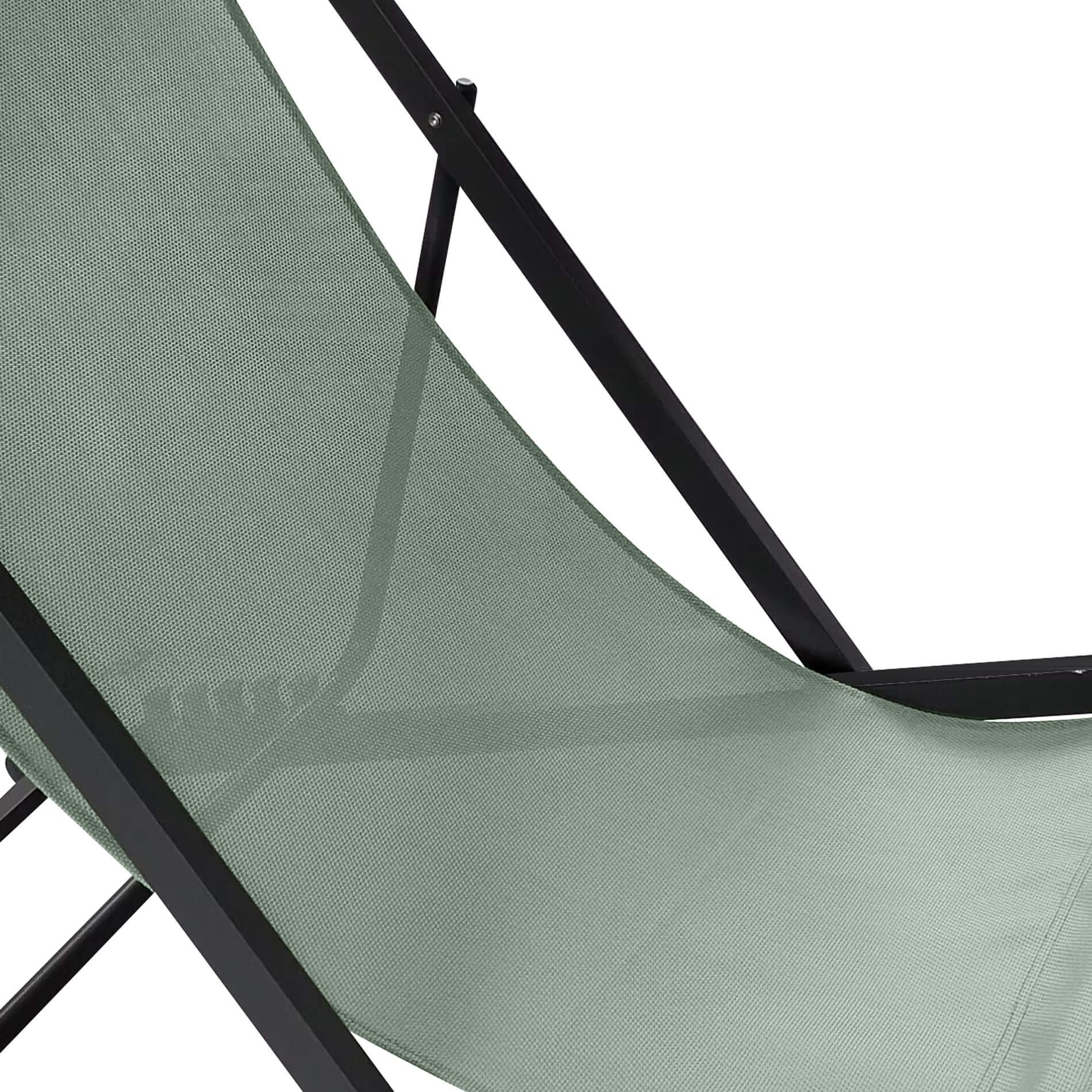 Rebecca Mobili Sdraio da Campeggio, Sedia a Sdraio Pieghevole, Verde Grigio Scuro, Alluminio Poliestere, Schienale Reclinabile, Salvaspazio - Misure HxLxP: 93 x 58 x 92 cm - Art. RE7145