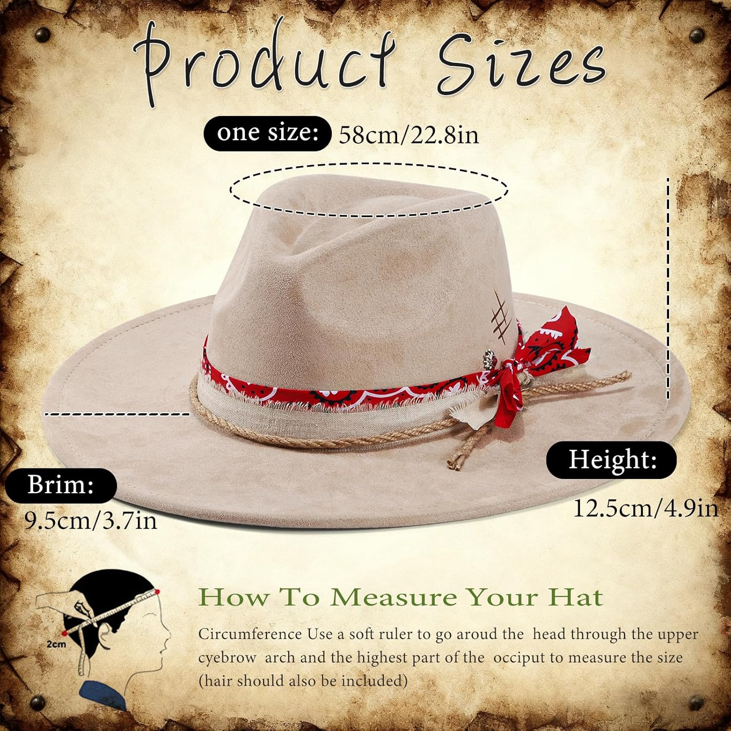 Wide Brim Fedora Hat Mens Women Felt Panama Hats Dress Up Handmade - Image 6