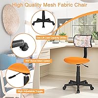 Vista 8 de JJS Home - Juego de escritorio y silla giratoria pequeña, asiento ergonómico ajustable de malla transpirable, asiento ergonómico ajustable, taburete