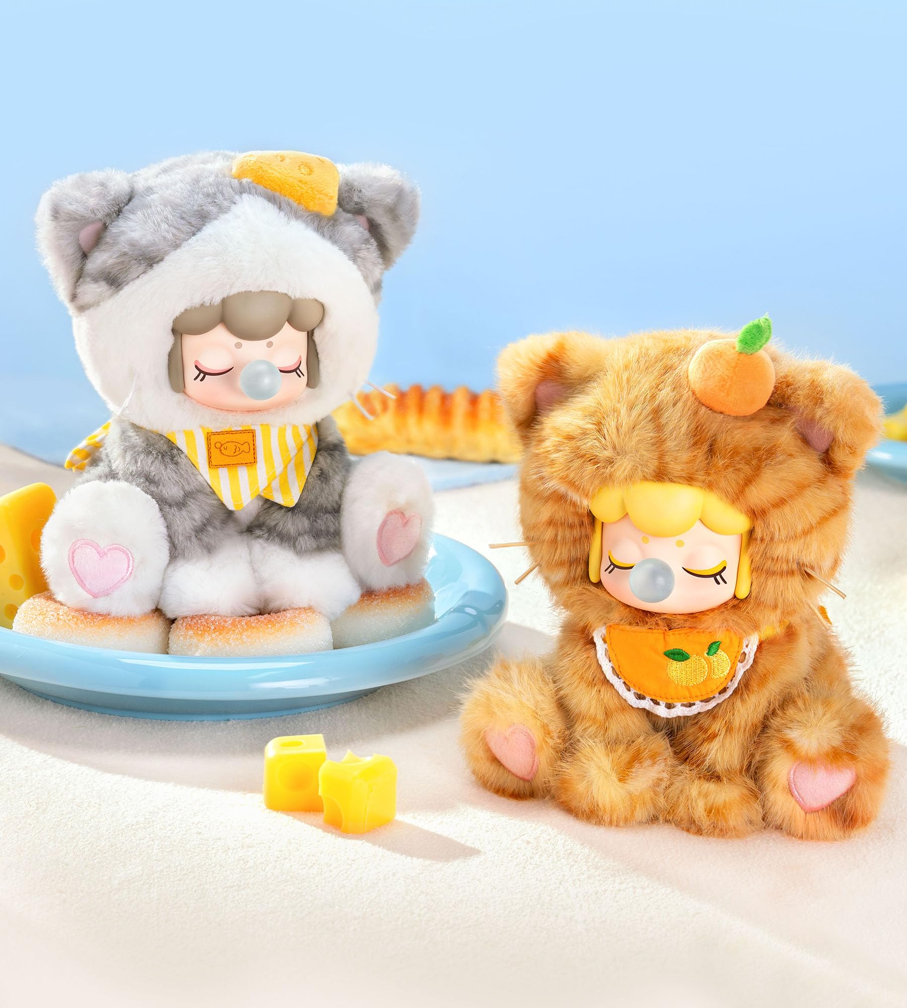 Rolife Teezeit Kätzchen Blind Box, 1 Zufällige Figur aus 6, Vinyl Plüschfigur 17cm, Plüsch Anime Actionfigur Sammlerfigur Spielzeug Geschenk Für Sammler