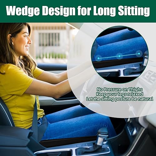 Miniatura 5 de HOMBYS Cojín de asiento reclinable de cuña para silla sentada larga, cojín para ancianos que se levanten, 5 pulgadas de grosor de 20 x 20 pulgadas,