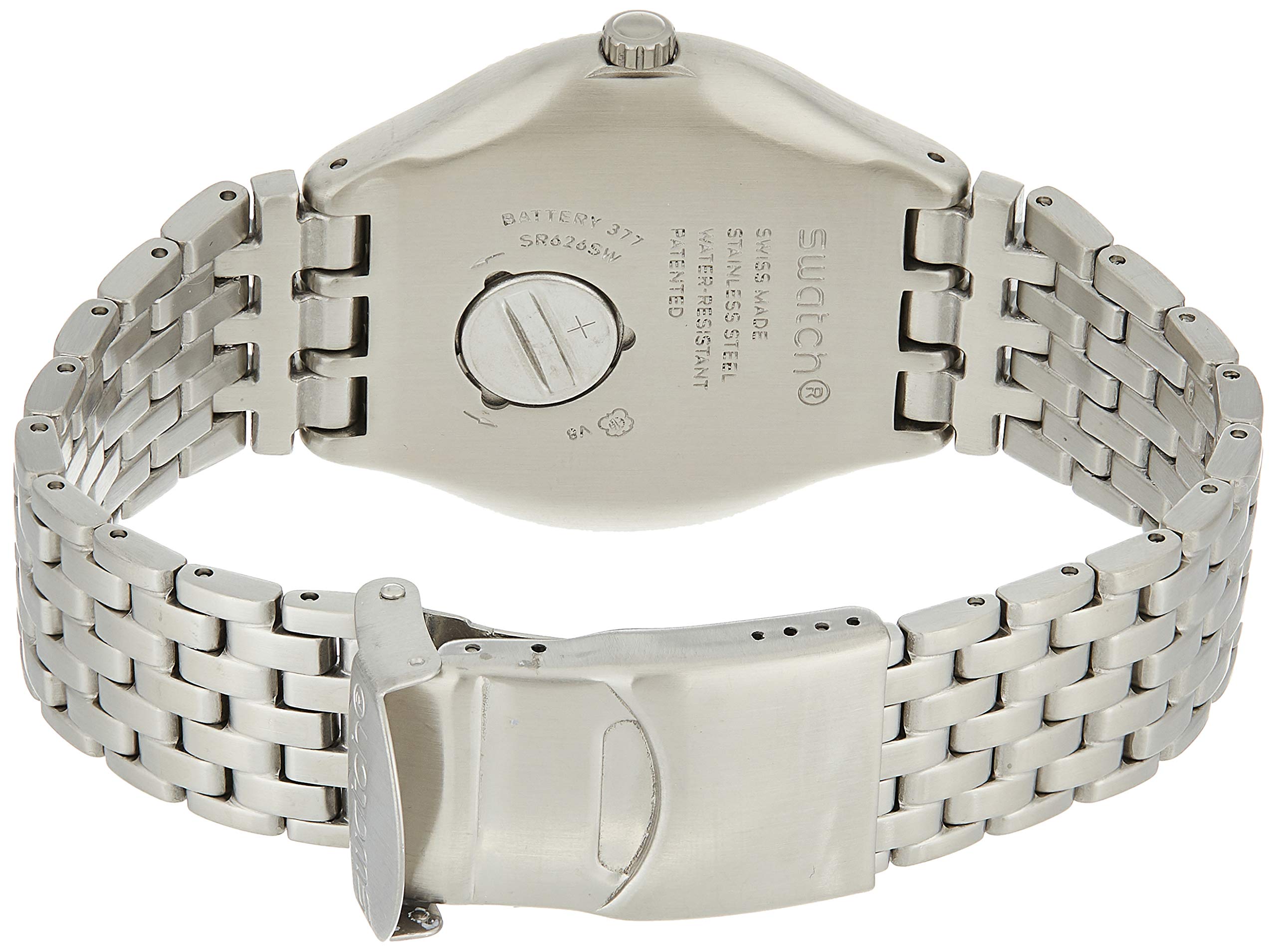 Swatch Irony Big Classic Beaulieu - Reloj de Cuarzo para Hombre, con Correa de plástico, Color Plateado