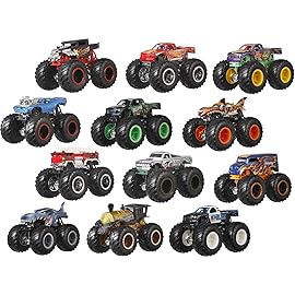 Hot Wheels Monster Trucks, Set of 12 1:64 Scale Die-Cast Toy Trucks for Kids and Collectors, Styles May Vary (Amazon Exclusive)