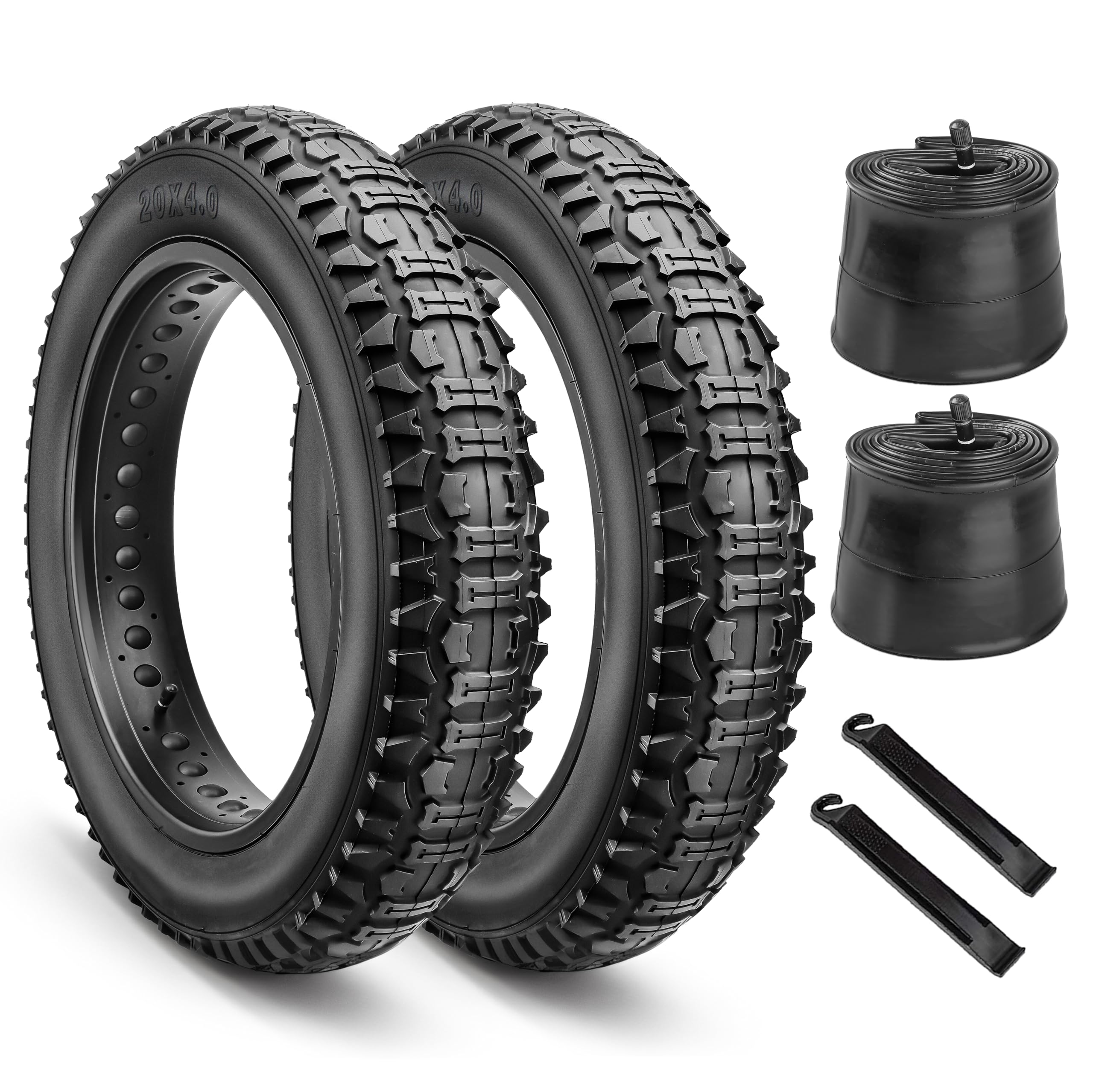 Hycline Ebike Replacement Fat Tire: 20x4.0/26x4.0 Inch Folding Electric Puncture Resistant Fat Tires, All Terrain High-Density Bike Tire with Street or Trail Riding