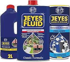 Jeyes Outdoor Hygiene Bundle – Drain Unblocker 2L, Jeyes Freshbin Powder 550g & Classic Outdoor Cleaner 1L – Complete Kit for Cleaning Outside, Odour Control & Hygiene