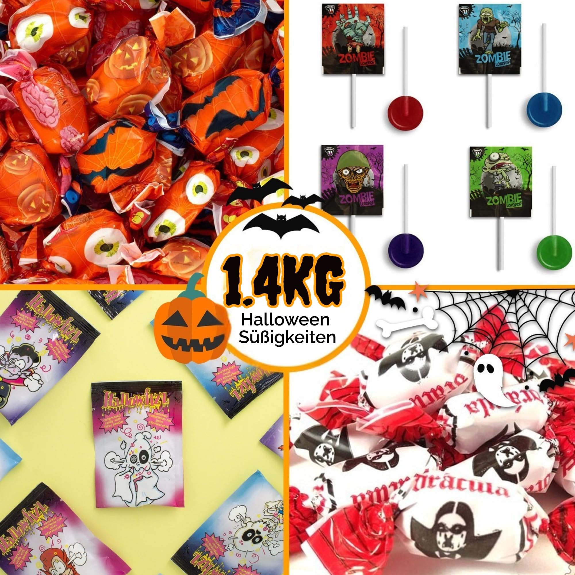 200+ Süßigkeiten Gemischt – Geschenkbox mit 1,3 kg Bonbons & Naschereien – Große Süßigkeiten-Box für Halloween, Weihnachten, Umzüge – Eingepackte Bonbons, Fertig zum Verschenken - Image 2