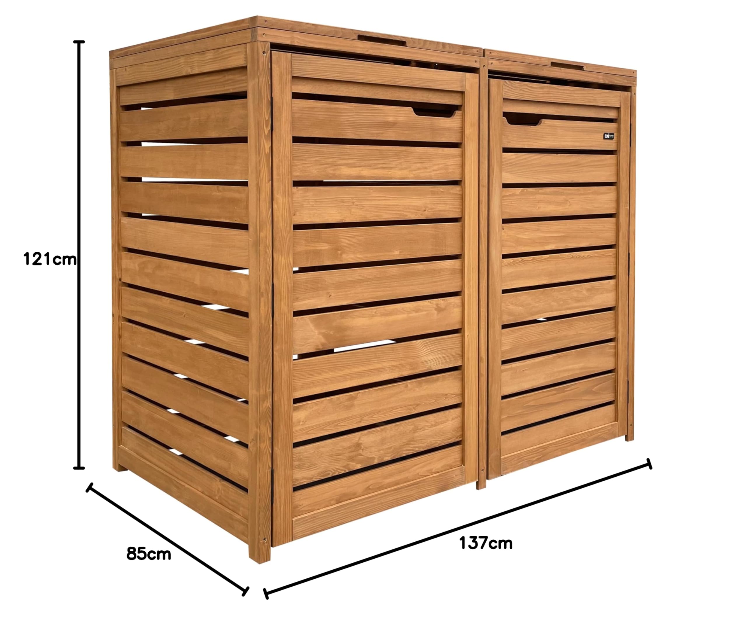 Axi Lex Cache Poubelle en Bois Marron - Abri Poubelle pour 2 Conteneurs - Max. 240L - Abri Poubelle Extérieur avec Excellente Ventilation