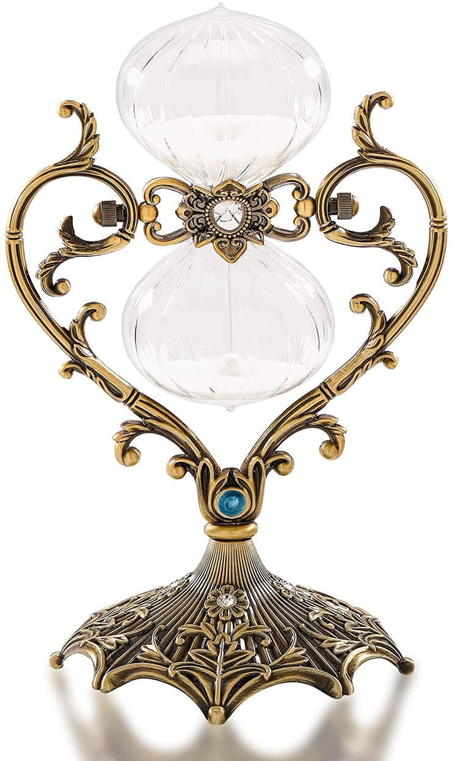 Buy SuLiao Hourglass Sand Timer 60 Minute, Vintage Engraved Brass White Sand Clock,Antique