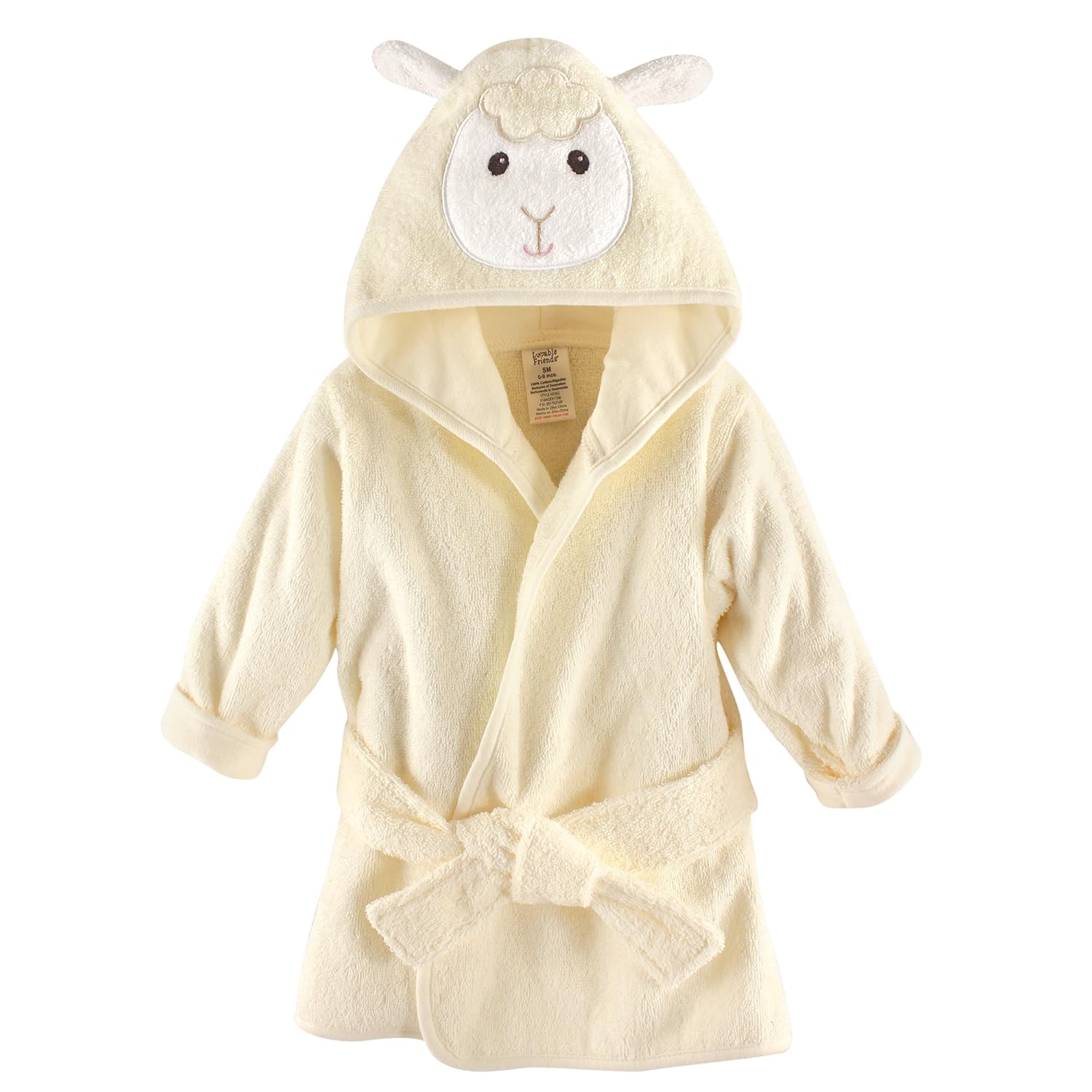 Luvable Friends Unisex Baby Cotton Animal Face Bathrobe, Owl, One Size: Baby