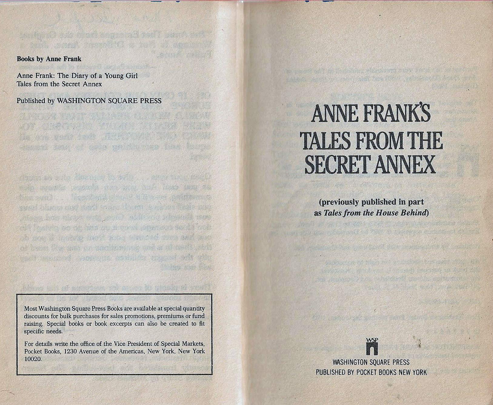 Anne Frank's Tales from the Secret Annex