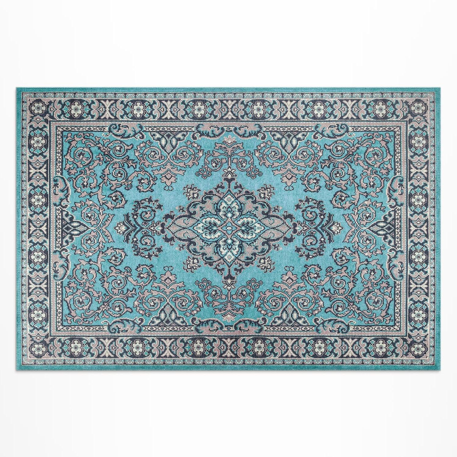 Tapis de balcon et porche pour aménager un salon de jardin design en bleu