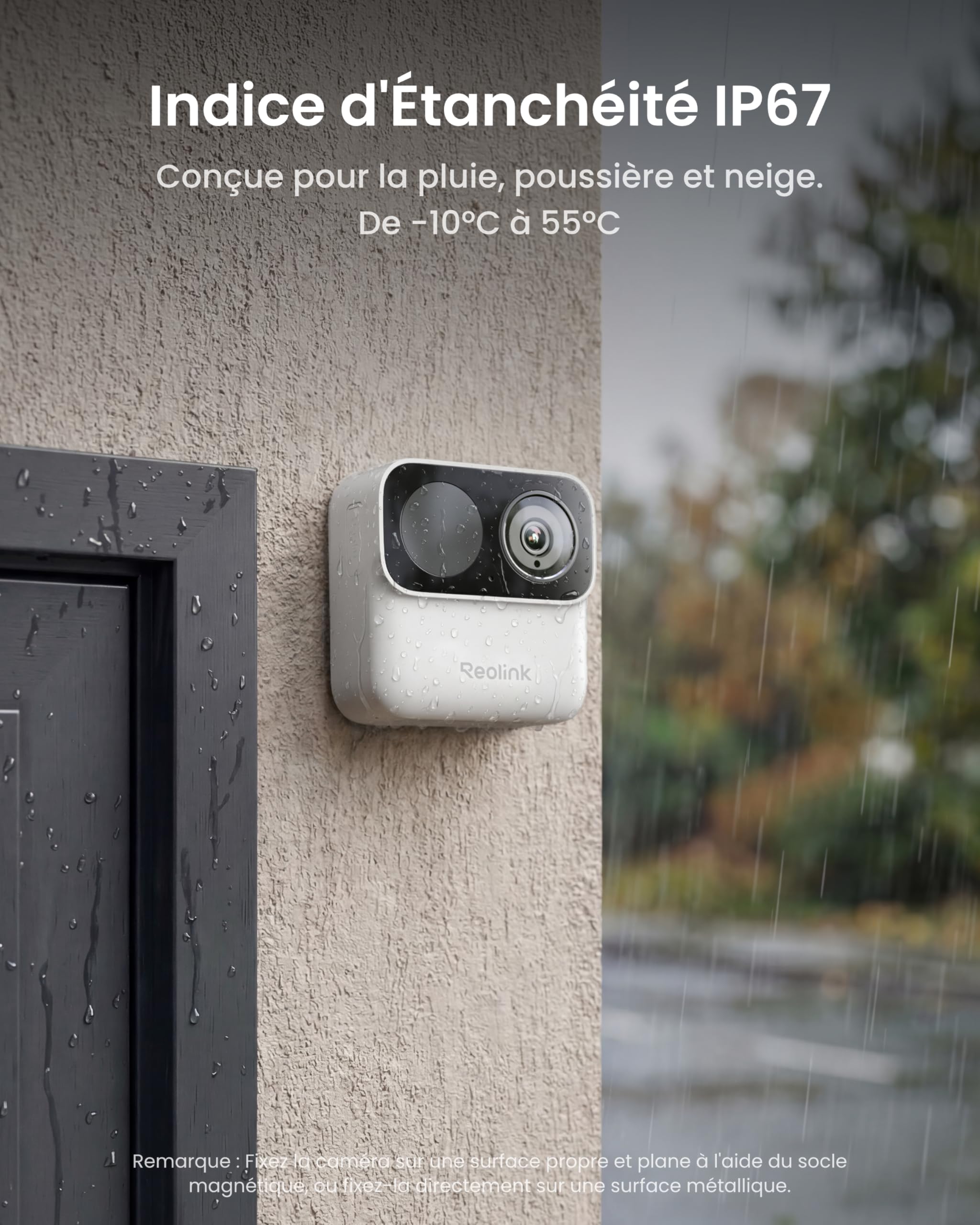 Reolink Kit 2 Caméras WiFi Magnétiques MagiCam+Home Hub Mini, Autonomie 9 Mois, Wi-FI 2,4/5 GHz, Détection de Personnes par IA, 1080P Vision Nocturne, IP67, Stockage Local 1 to, sans Abonnement