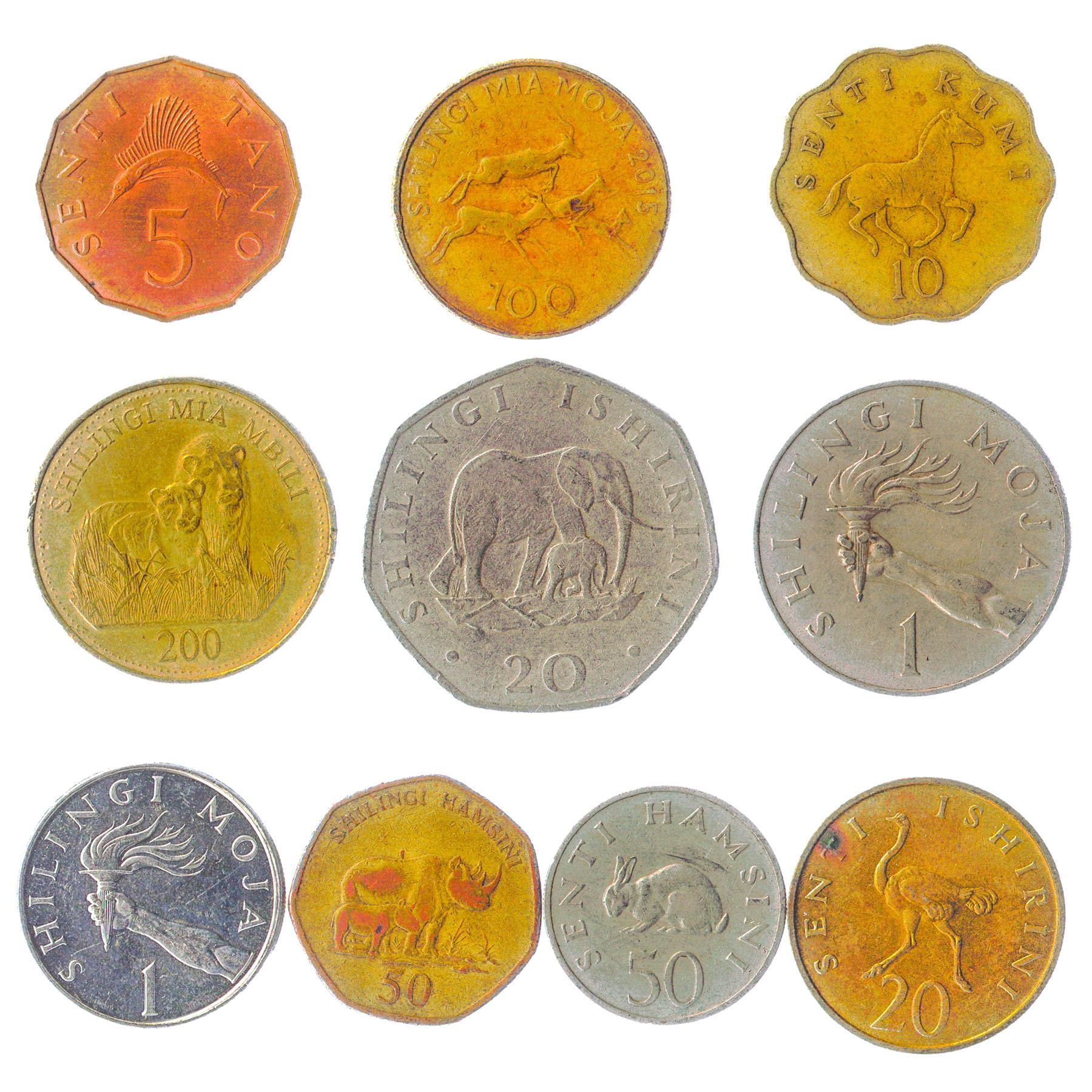 10 Tanzania Coins from Africa - Image 2