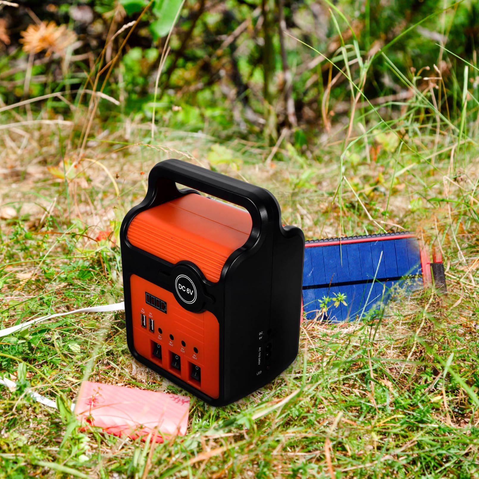 Negro Generador de Energía Solar Compacto 220v 25w para Camping