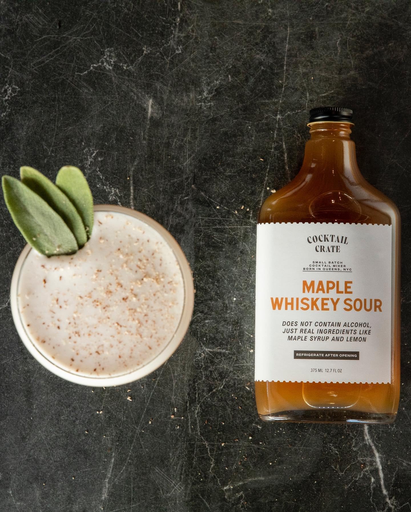 Cocktail Crate Maple Whiskey Sour | Makes 34 Cocktails | Award-Winning Mixers | Premium Syrup Handcrafted with Aromatic Bitters & Demerara Sugar | 12.7oz, 2 pack