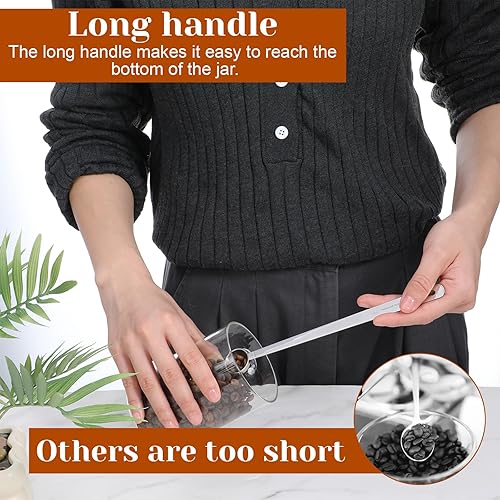 Miniatura 3 de Long Handle Measuring Spoon, 5ml Teaspoon Coffee Scoop Metal Table Spoons for Tea Milk Ice Cream Baking Cooking Dry Kitchen Gadgets