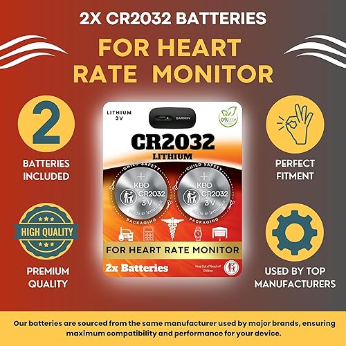 Miniatura 4 de Heart Rate Monitor Chest Strap Batteries (2-Pack) CR2032  Garmin HRM 200, HRM-Dual, Powr Labs, COOSPO, Magene, MOOFIT, KYTO  Heart-Rate Chest Strap