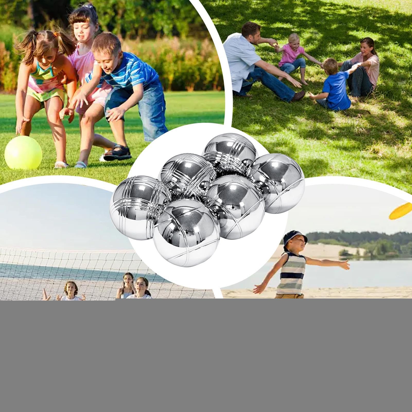 Boules en Acier Kit, Sac De Transport, Polyvalent, Activités De Plein Air | Loisirs Récréatifs Amusants En Extérieur Pour Des Moments De Loisirs En Dans Le Jardin, À La Plage, En Vacances Et Pi