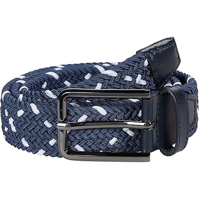 Johnston & Murphy Leather Woven Belt Men