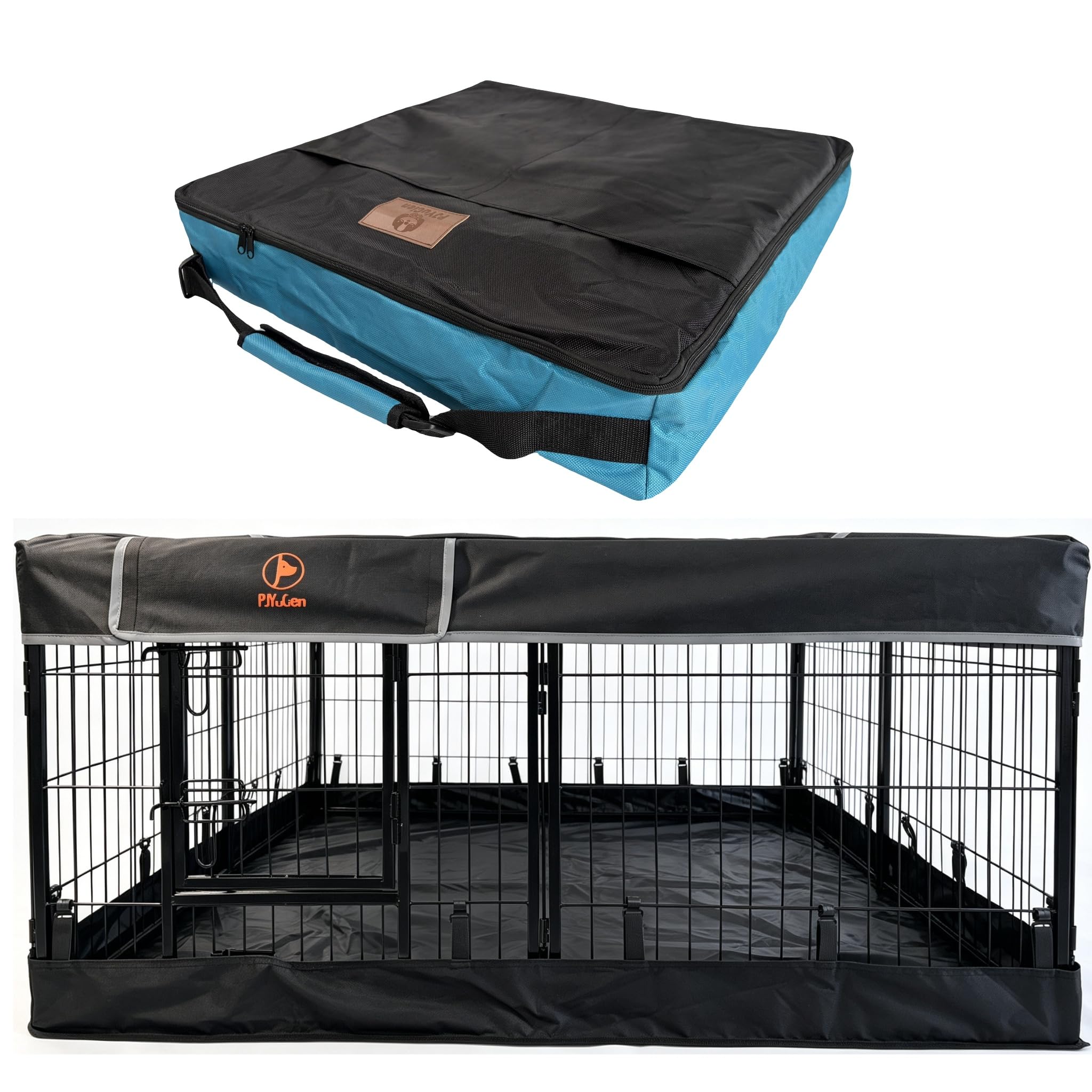 Photo 1 of PJYuCien 8-Panel Dog Playpen, 24" H, Black