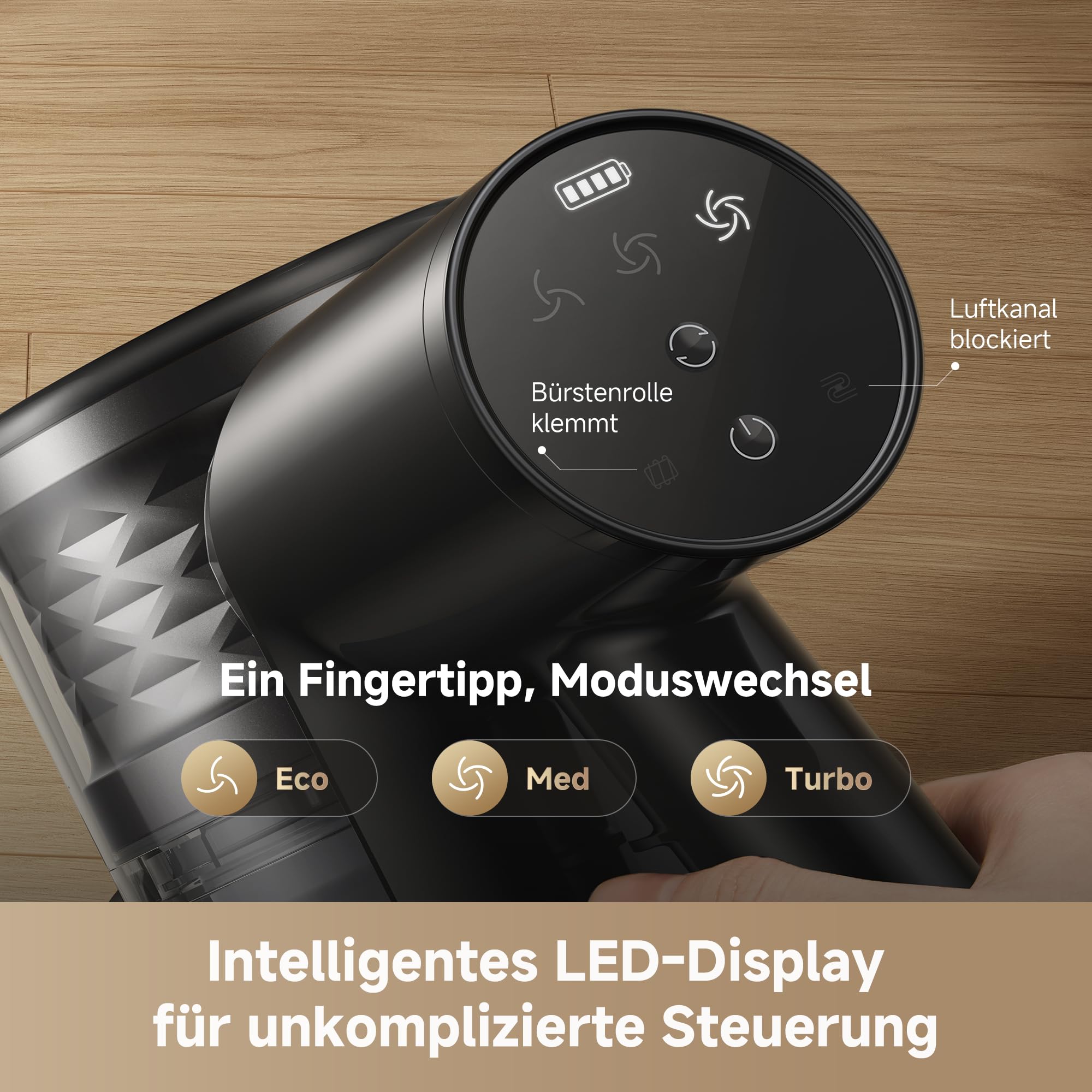 dreame R10s Lite-A Akku Staubsauger, 25 000Pa/75 AW Saugkraft, Klapprohr | LED-Bürste mit Anti-Verwicklung, Entleerung per Knopfdruck, LED-Display, bis zu 45 Min. Laufzeit, 99,9 % Filterleistung