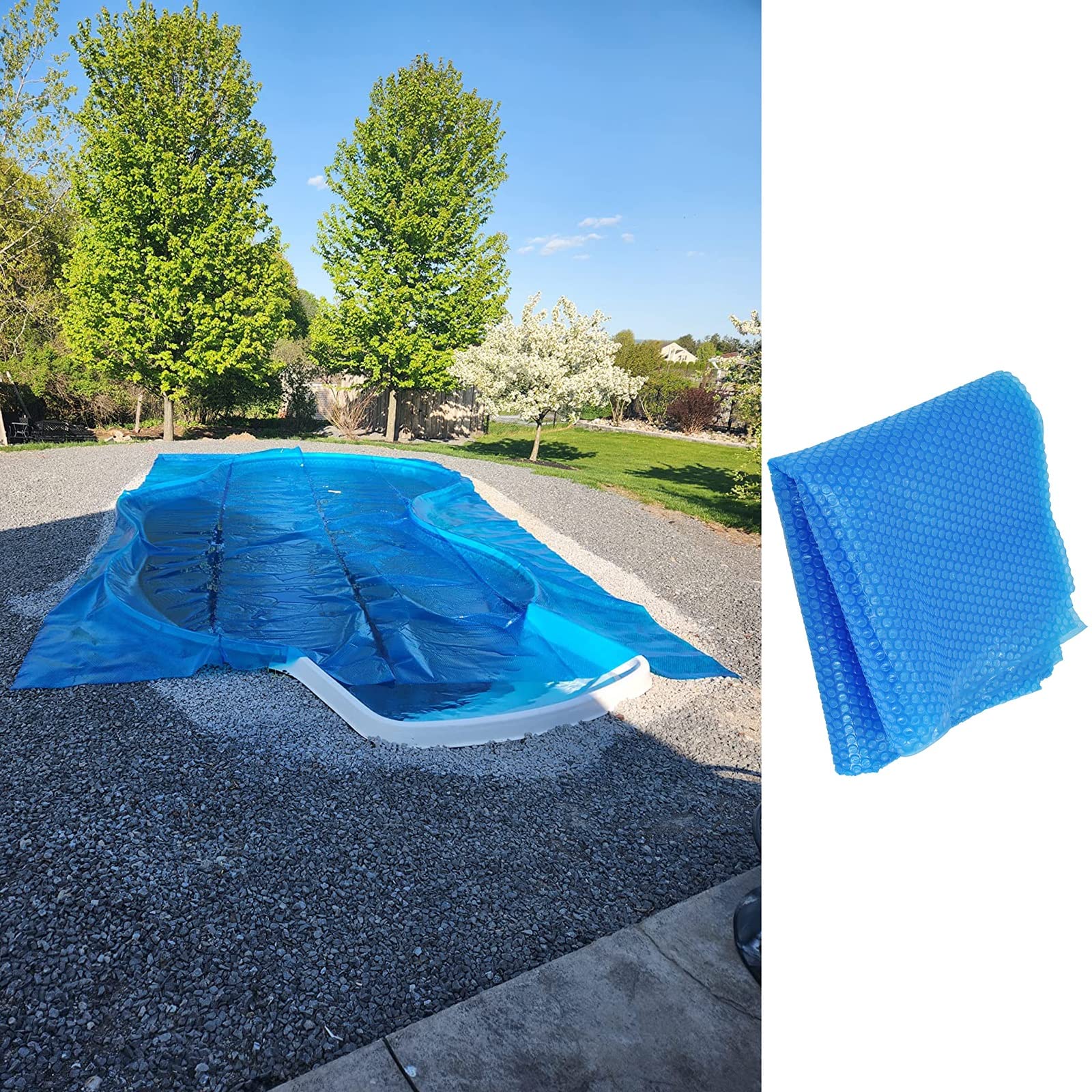 Cubierta Solar Piscina Manta De Retención De Calor Cubierta A Prueba De Polvo Para Piscinas, Manta Solar - Fácil De Cortar Al Tamaño De La Piscina, Grande Rectángulo Burbujas Manta De Spa, 1 2 3 4 5 6