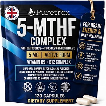 5-MTHF Complex Methylfolate 1mg with Quatrefolic, 120 Capsules