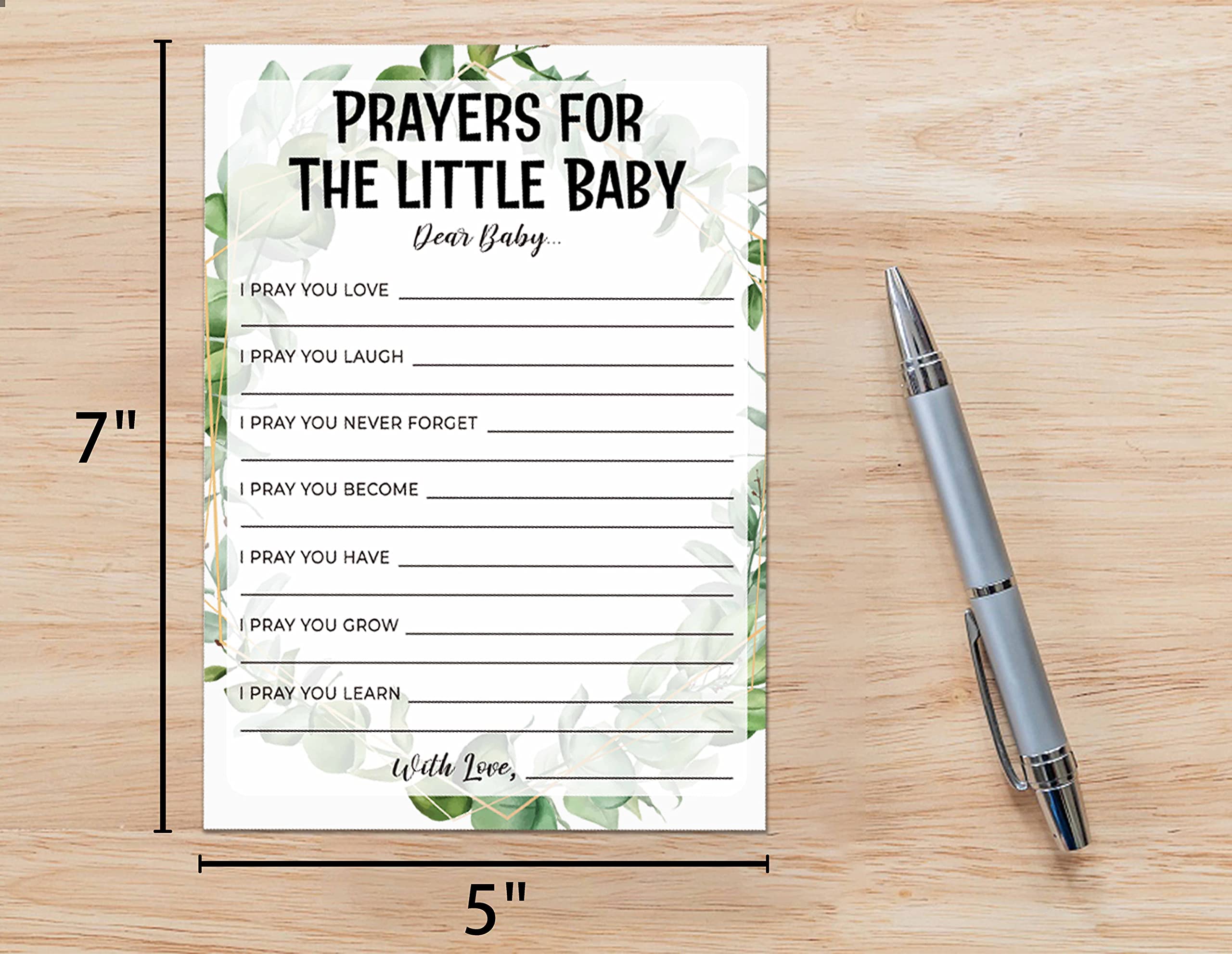 Karty do gry na baby shower, modlitwy do gry dla dziecka, tropikalna dżungla, karty imprezowe dla chłopców lub dziewcząt, zestaw 30 kart (zielony008)