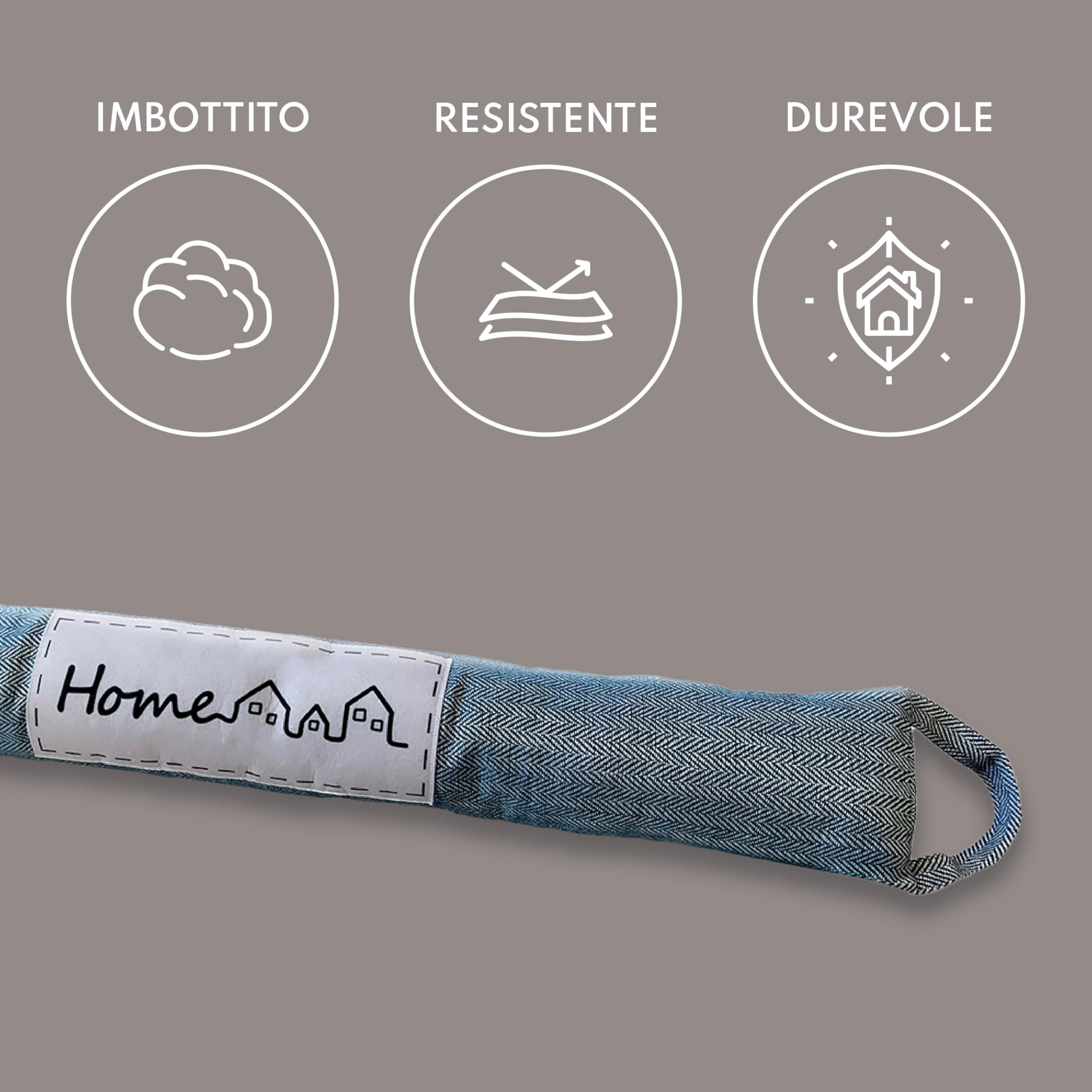 Sweet Home Zugluftstopper für Türen und Fenster, geeignet für gepanzerte Tür, aus Polyester, praktischer Zugluftstopper mit Griff, 80 cm lang und 10 cm Durchmesser