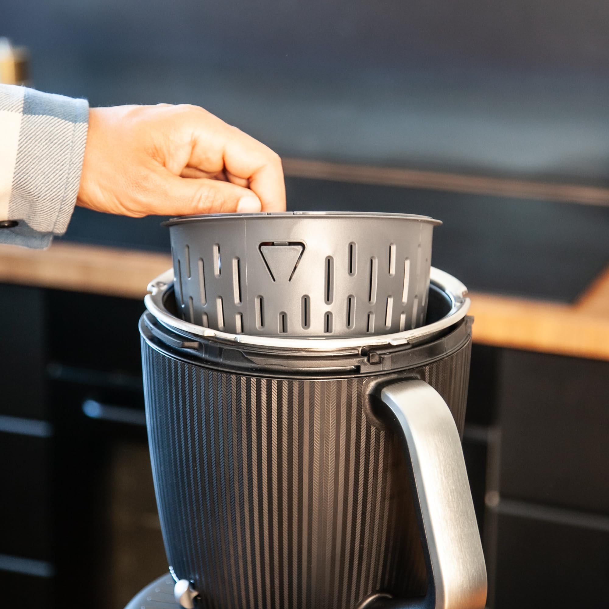 mixcover ulepszona wersja wirówki do sałat z e-bookiem z książeczką przepisów, kompatybilna z Thermomix TM7 TM6 TM5 – mycie i suszenie sałaty – suszarka do sałat - również do gotowania