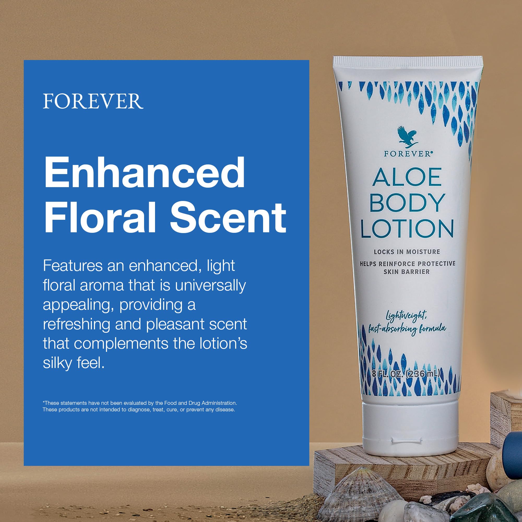 Forever Living Products Forever Living Aloe Vera-Körperlotion – für weiche, hydratisierte Haut – vegan und glutenfrei – mit Arganöl und Macadamia, 2 Stück (237 ml)