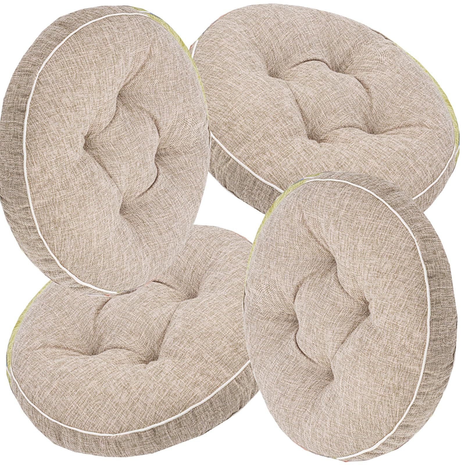 Coussin de cuisine et jardin lot de 4 galettes de chaise rondes 45 cm repas extérieur