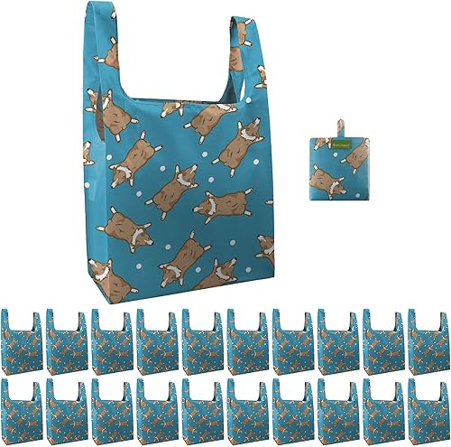 BeeGreen Bolsas de comestibles reutilizables para perros, paquete de 20 unidades, bolsas de compras reutilizables con animales, XL, 50 libras, disponible en Yaxa Colombia