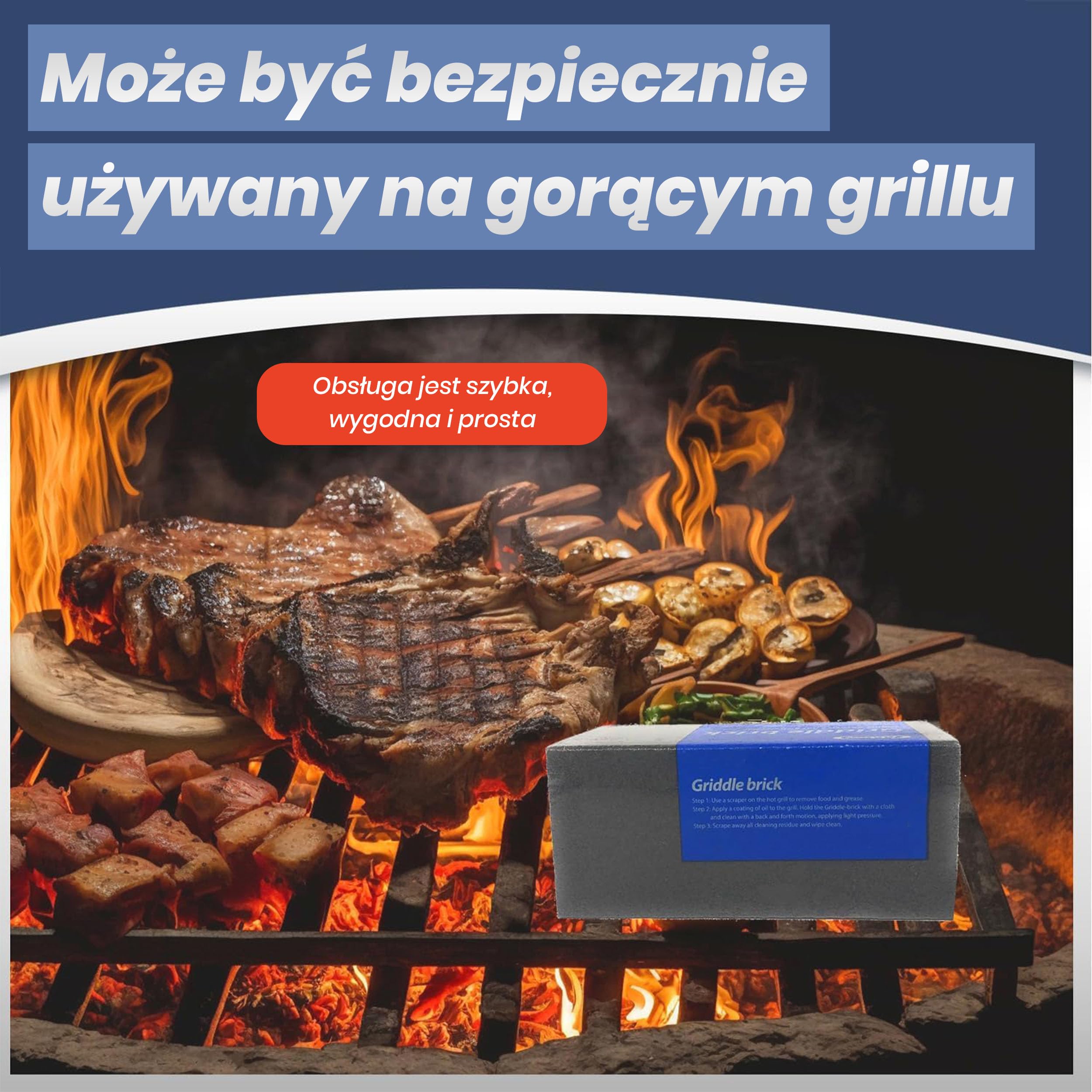 Abbey Pumeks W Kostce Do Grilla - 12 Sztuk | Blok Do Czyszczenia Płyt Grillowych | Usuwanie Tłustych Plam, Pozostałości I Brudu | Środek Do Czyszczenia Płyt Grzewczych Do Kuchni I Grilla