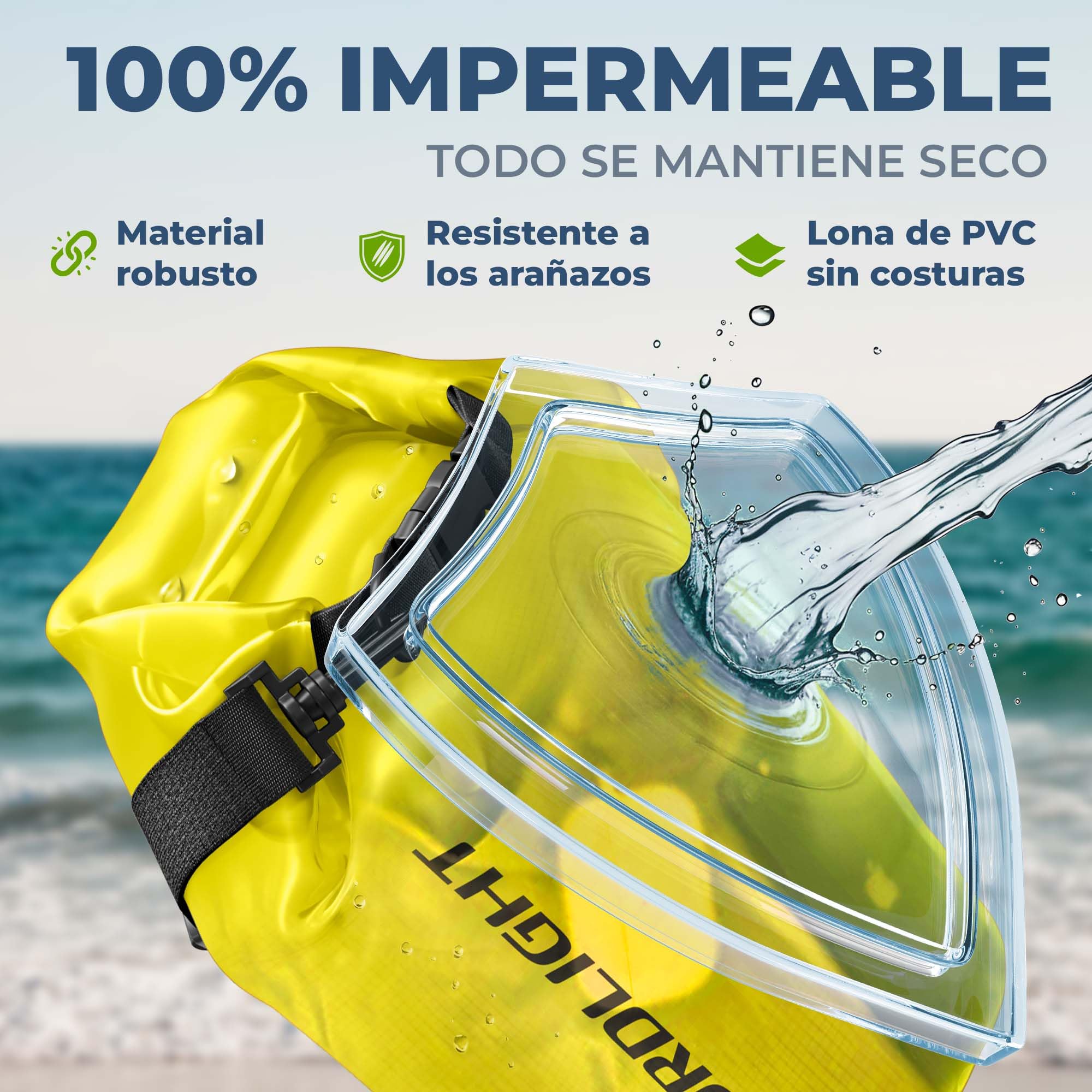 Nordlight Mochila Impermeable Roll Top 25L - Hybrid 25" | Bolsa Seca Con Compartimento Para Portátil De 15 Pulgadas, Bolsillos Exteriores E Interiores, Sistema De Transporte Acolchado — view 5