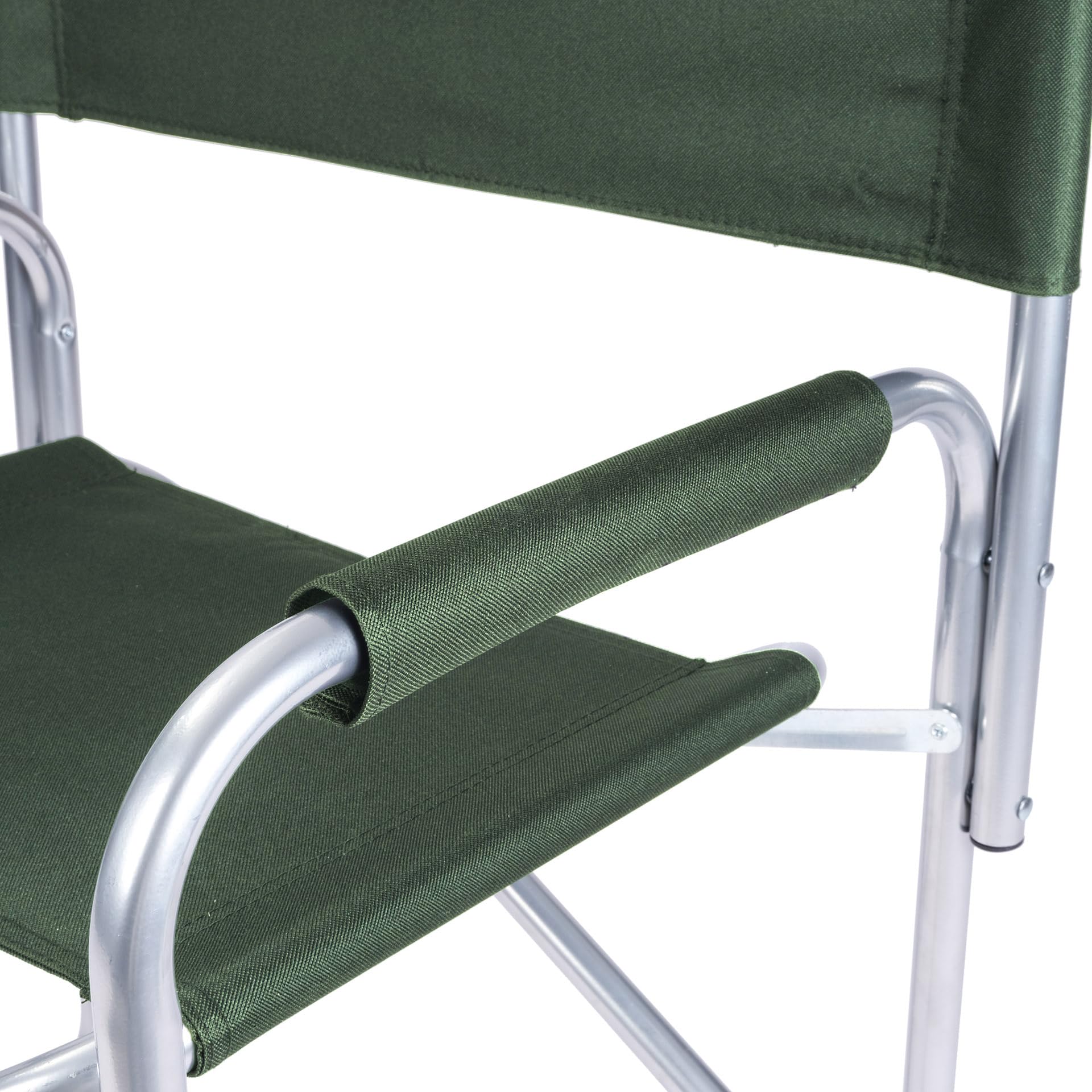 Sedia Regista Pieghevole in Alluminio – Poltrona da Spiaggia e Giardino, Leggera e Resistente, Struttura Antiruggine, Seduta in Poliestere, Richiudibile per Campeggio, Picnic, Esterni (Verde scuro)